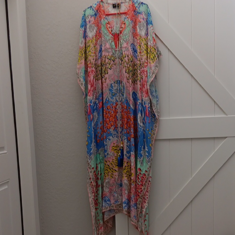 KORE COLLECTION..SILK BLEND CAFTAN..LARGE